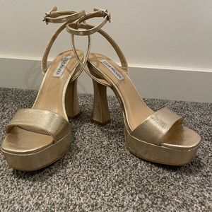 Steve Madden Gold Platform Heels